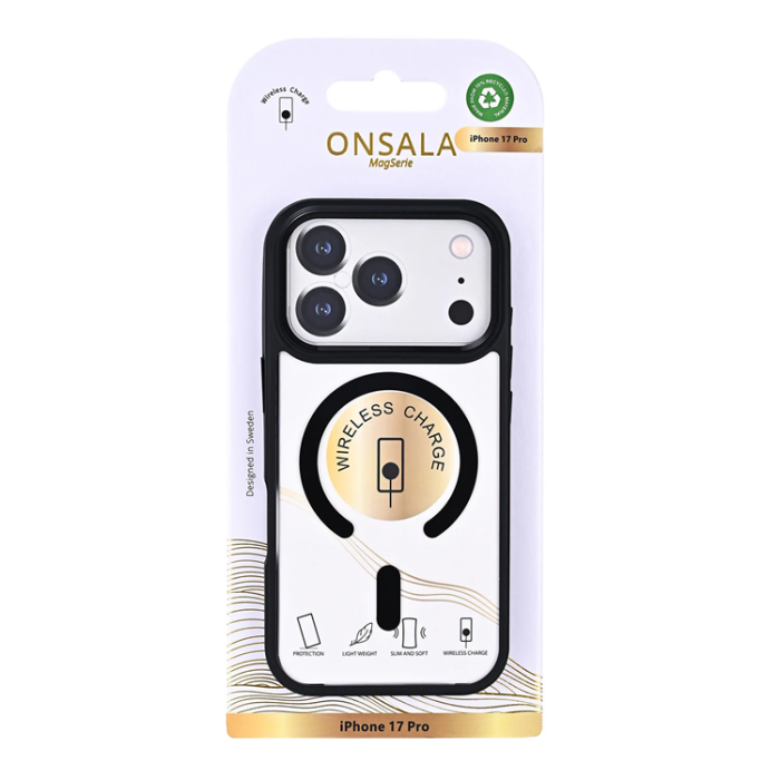 Onsala - ONSALA iPhone 17 Pro Mobilskal MagSafe Bumper - Svart-Clear