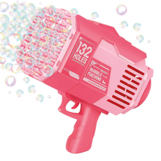 OEM - S&aring;pbubbelbazooka &ndash; Elektrisk Bubbelpistol med 132 H&aring;l - Rosa