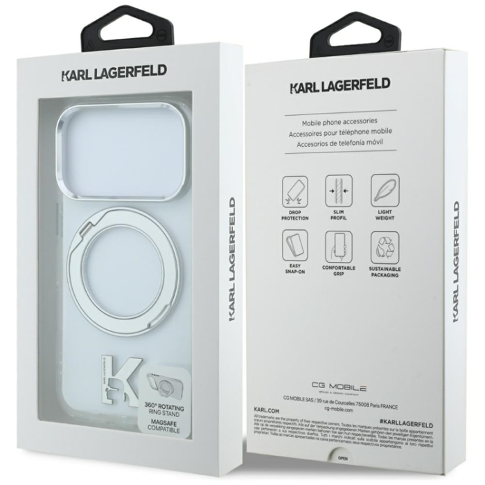 KARL LAGERFELD - Karl Lagerfeld Mobilskal till iPhone 18 Pro Max/17 Pro Max Magsafe IML Ringställ