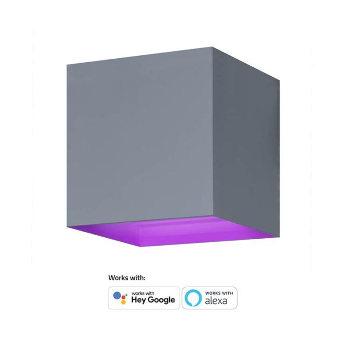 HOMBLI - HOMBLI Smart Vägglampa Inomhus och Utomhus RGB CCT Grå