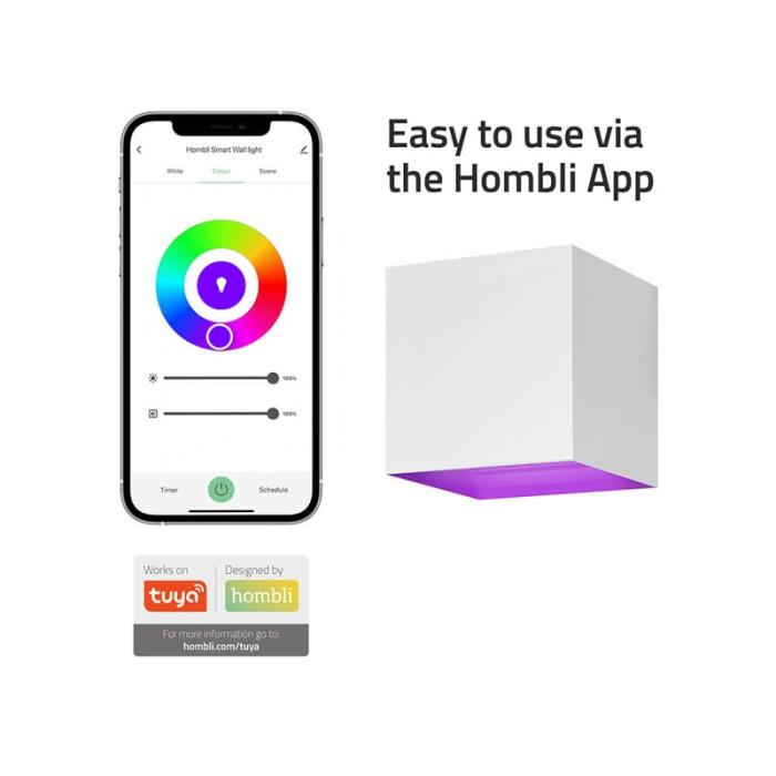 HOMBLI - HOMBLI Smart Vägglampa Inomhus och Utomhus RGB CCT Vit