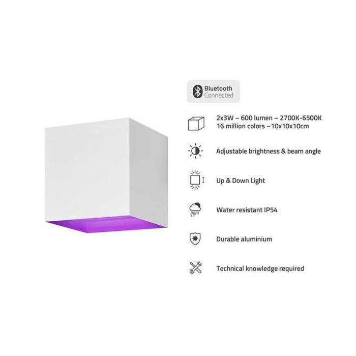 HOMBLI - HOMBLI Smart Vägglampa Inomhus och Utomhus RGB CCT Vit