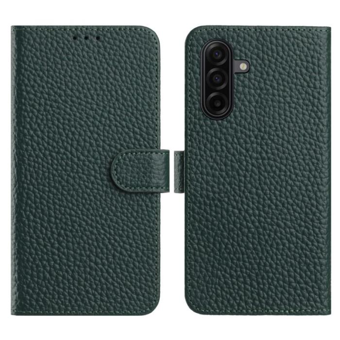 OEM - Plånboksfodral för Samsung Galaxy S26 Äkta läder Stativ - Grön