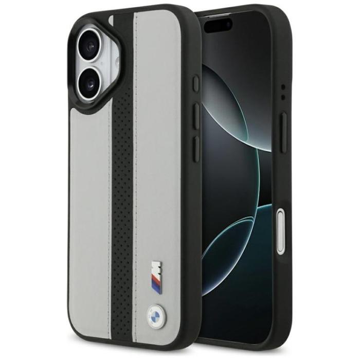BMW - BMW iPhone 17 Mobilskal MagSafe M Perforated Stripe Logo - Grå