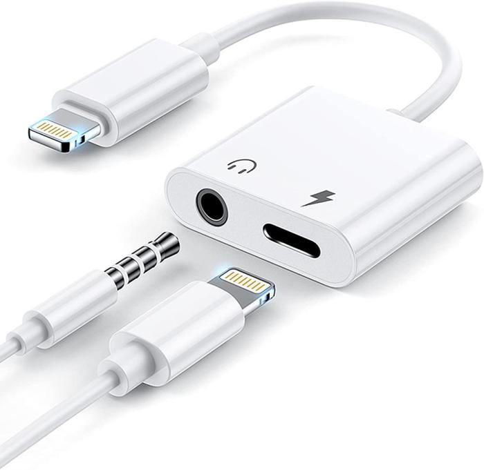 OEM - 2 in 1 Lightning Splitter hörlurar adapter Lightning to 3.5mm