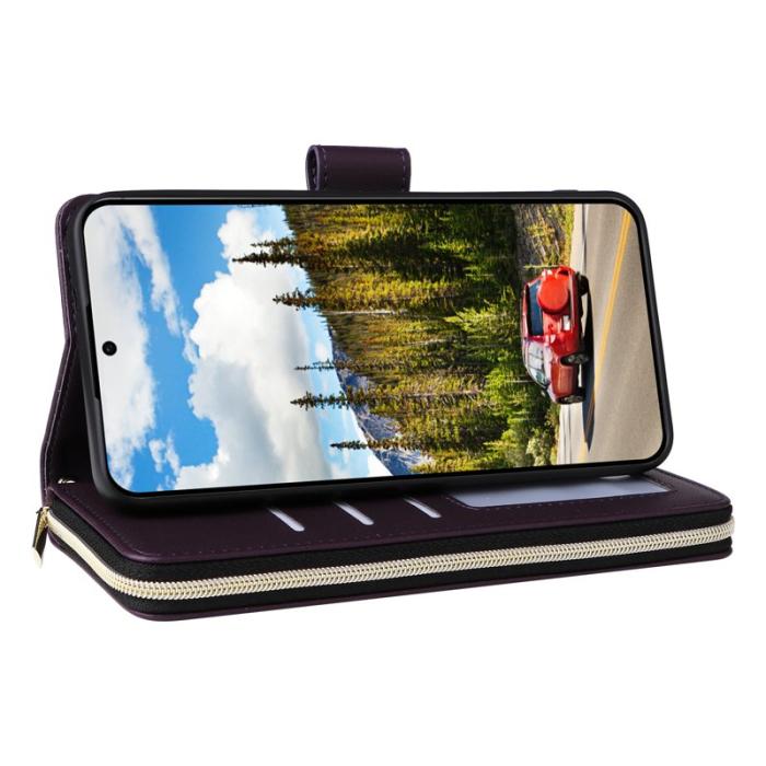 OEM - Mobilfodral för Samsung Galaxy S26 Konstläder 9 kortfack - Mörklila