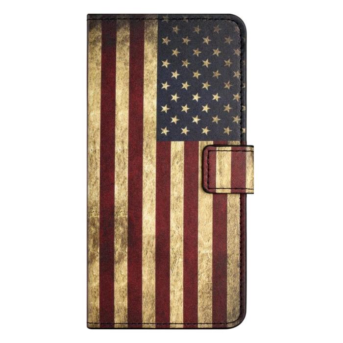OEM - Plånboksfodral för Samsung Galaxy S26 Konstläder - Amerikanska flaggan - Röd