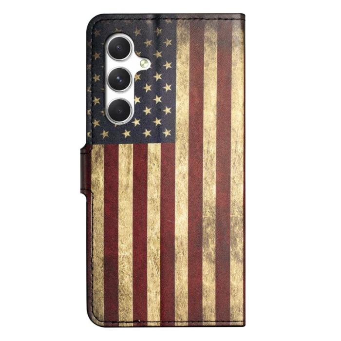 OEM - Plånboksfodral för Samsung Galaxy S26 Konstläder - Amerikanska flaggan - Röd