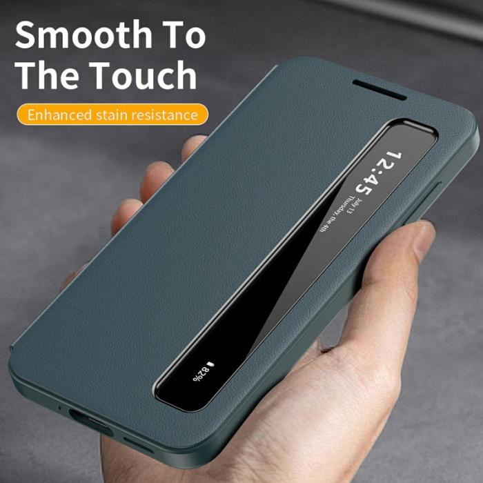 OEM - Mobilfodral för Samsung Galaxy S26 Plus Smart View Konstläder - Grön