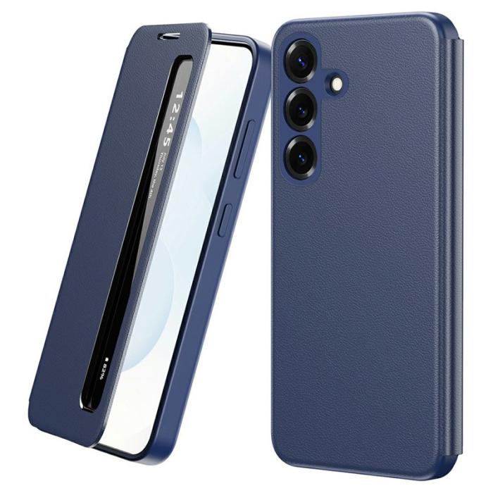 OEM - Mobilfodral för Samsung Galaxy S26 Plus Smart View Konstläder - Safir