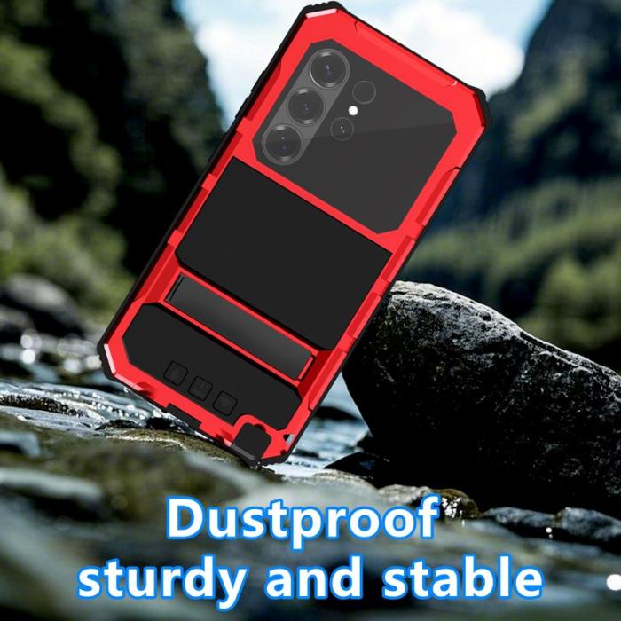 R-JUST - R-JUST Mobilskal för Samsung Galaxy S26 Ultra PC + Silikon Kickstand - Röd