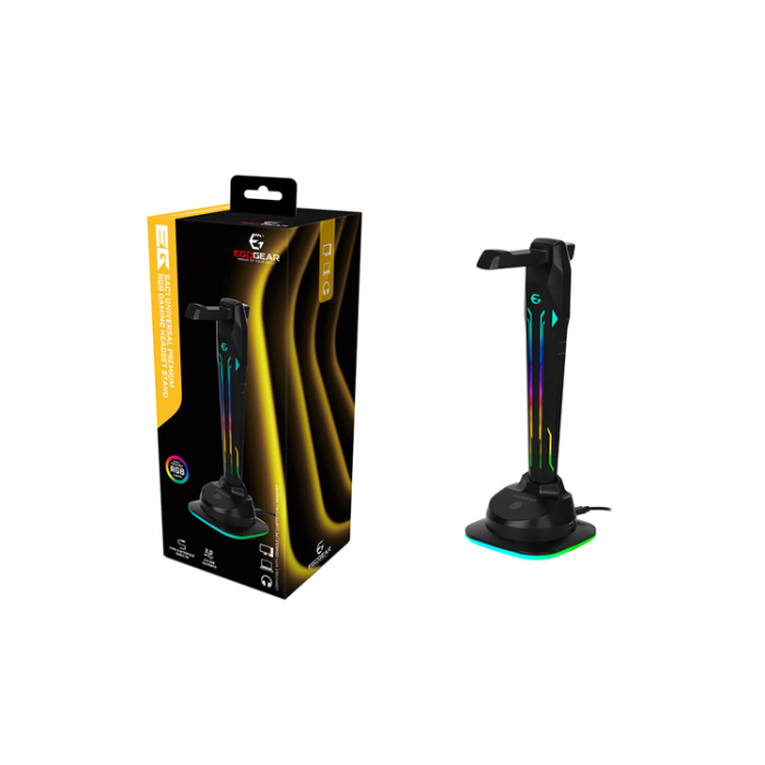 EGOGEAR - EGOGEAR Headsetställ SAC1 RGB Med 4xUSB-portar och Type-C 1m