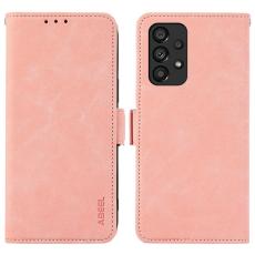 ABEEL - ABEEL Samsung Galaxy A53 5G Pl&aring;nboksfodral Konstl&auml;der RFID-Skydd - Rosa