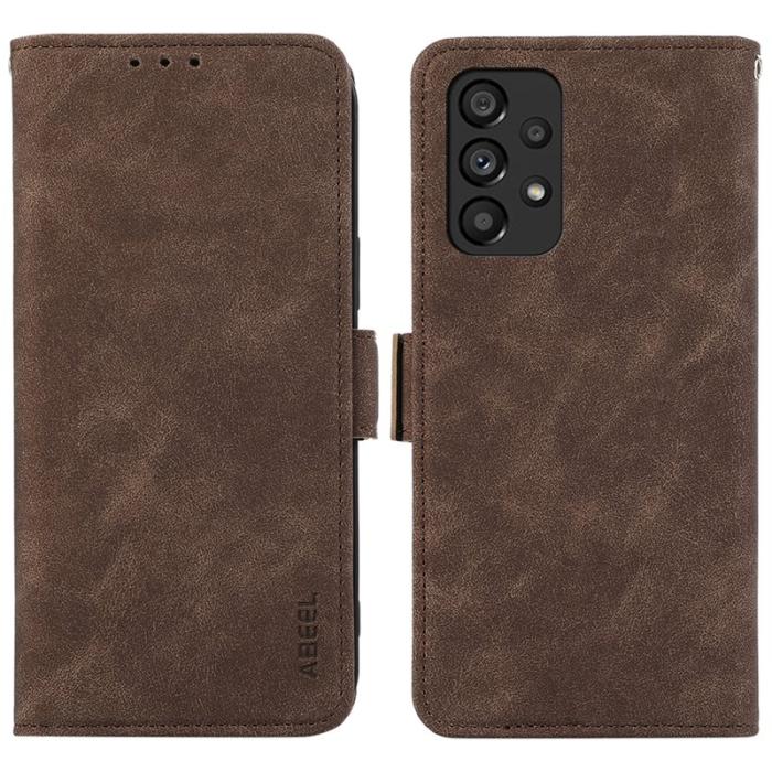 ABEEL - ABEEL Samsung Galaxy A53 5G Plånboksfodral Konstläder RFID-Skydd Brun