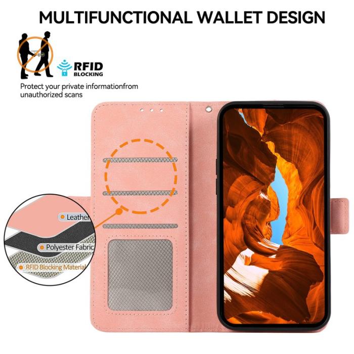 ABEEL - ABEEL Samsung Galaxy A53 5G Plånboksfodral Konstläder RFID-Skydd - Rosa