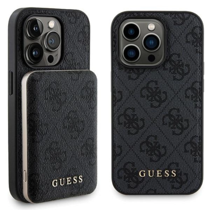 Guess - Guess iPhone 15 Pro Mobilskal Med Powerbank 5000mAh Magsafe Metal Logo