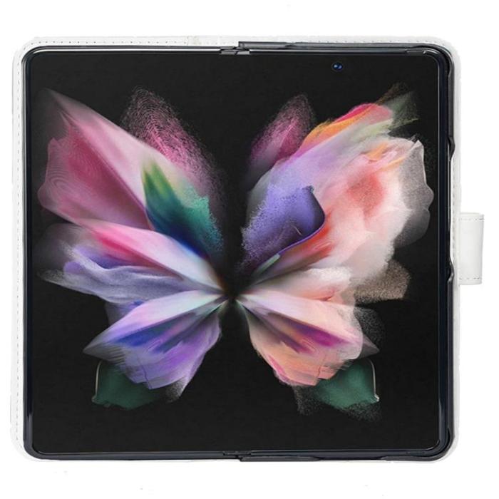 BINFEN COLOR - BINFEN COLOR Galaxy Z Fold 4 Plånboksfodral Rhombus - Vit