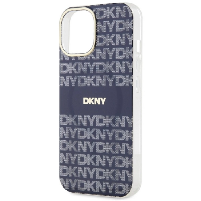DKNY - DKNY iPhone 15/14/13 Mobilskal Magsafe IML Mono & Stripe - Blå