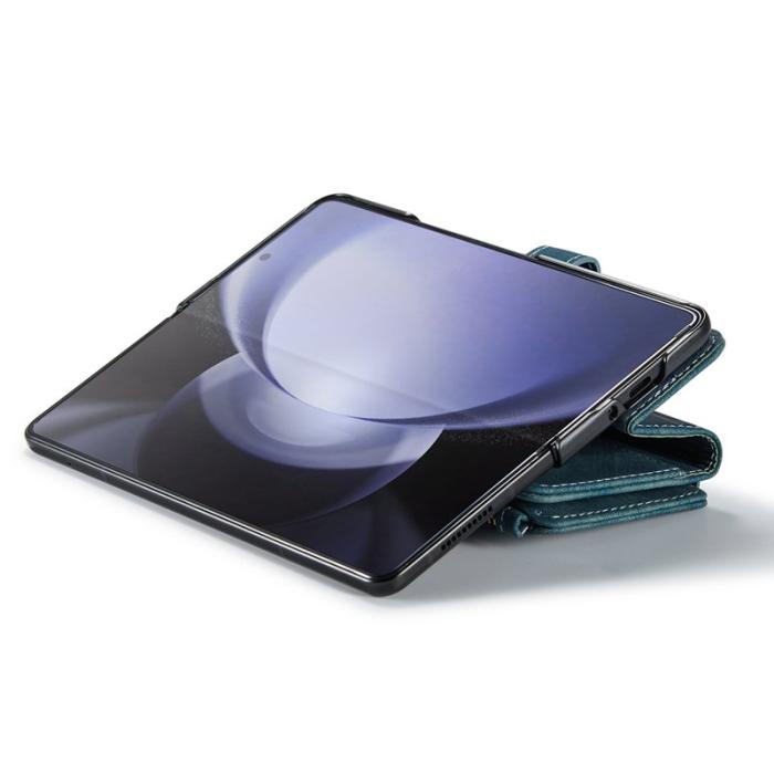 Caseme - CASEME Konstläder Plånboksfodral för Samsung Galaxy Z Fold5 5G - Blå