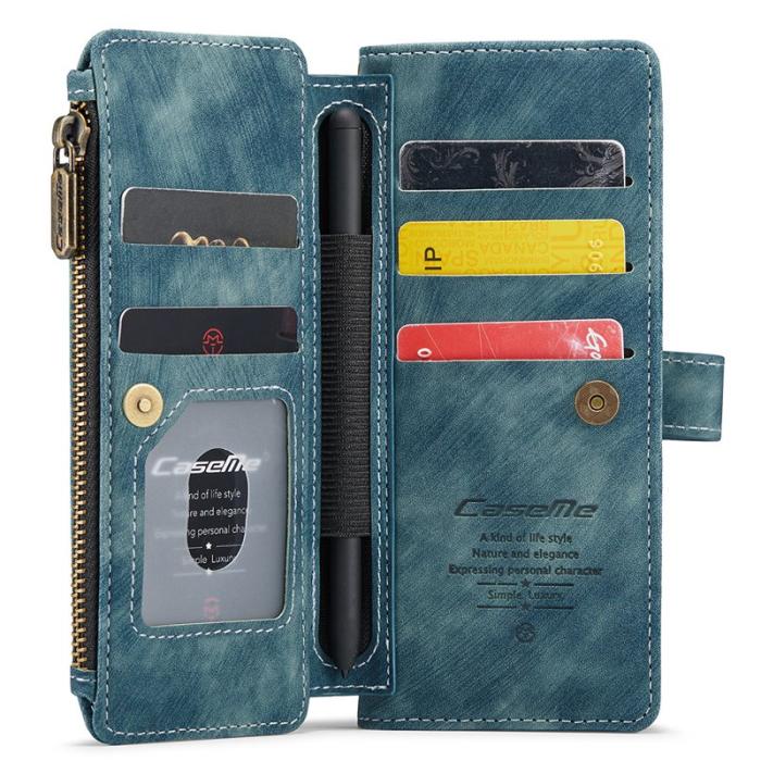 Caseme - CASEME Konstläder Plånboksfodral för Samsung Galaxy Z Fold5 5G - Blå