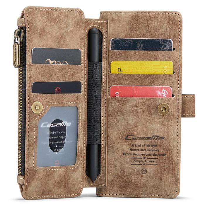 Caseme - CASEME Konstläder Plånboksfodral för Samsung Galaxy Z Fold5 5G - Brun