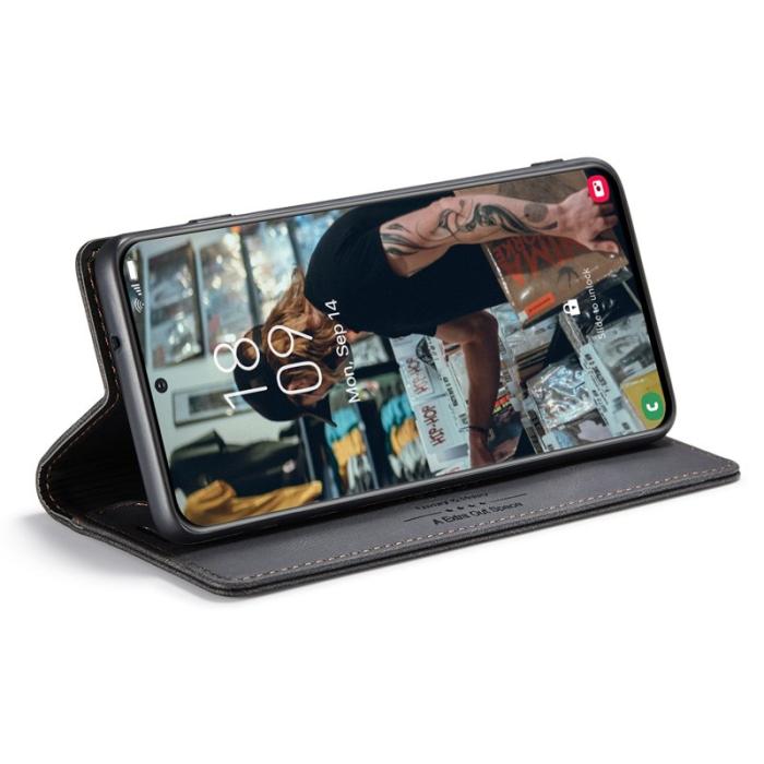 AUTSPACE - AUTSPACE A01 Plånboksfodral för Samsung Galaxy S22 5G Konstläder - Svart