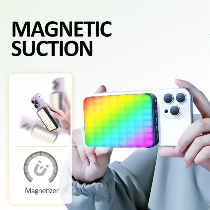 OEM - Magnetisk RGB-Fyllnadslampa Videokonferensbelysning för Mobil XJ77-RGB