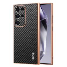 AZNS - AZNS Samsung Galaxy S24 Ultra Fodral - Elektropl&auml;terad Svart PU+TPU - Svart