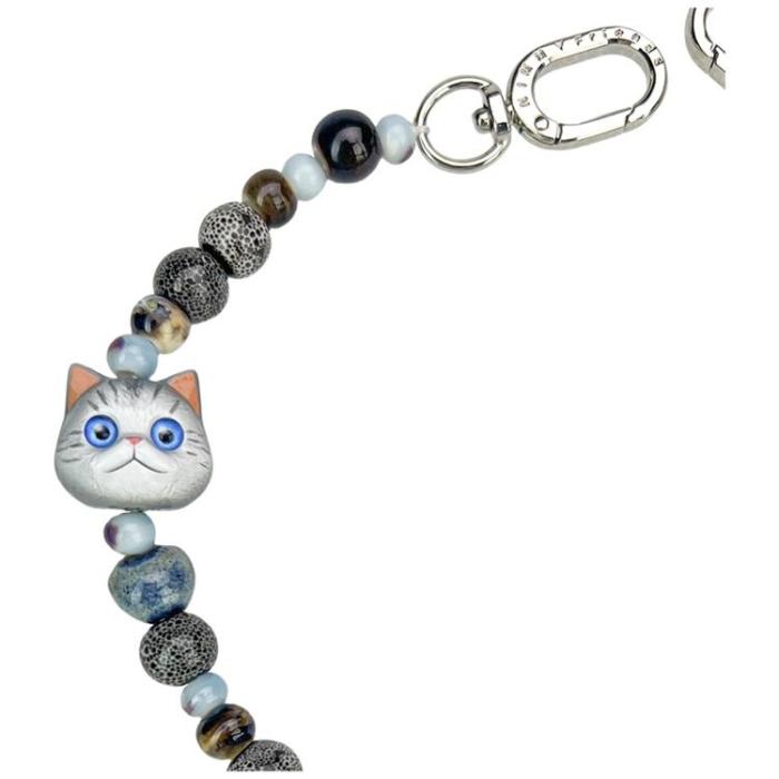 NIMMY - Nimmy Mobilrem Väska berlock Big Eye Cute Pets 2.0 - Grå