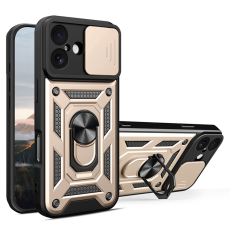 Amorus - AMORUS iPhone 17 Mobilskal Med Kameralinsreglage - Guld