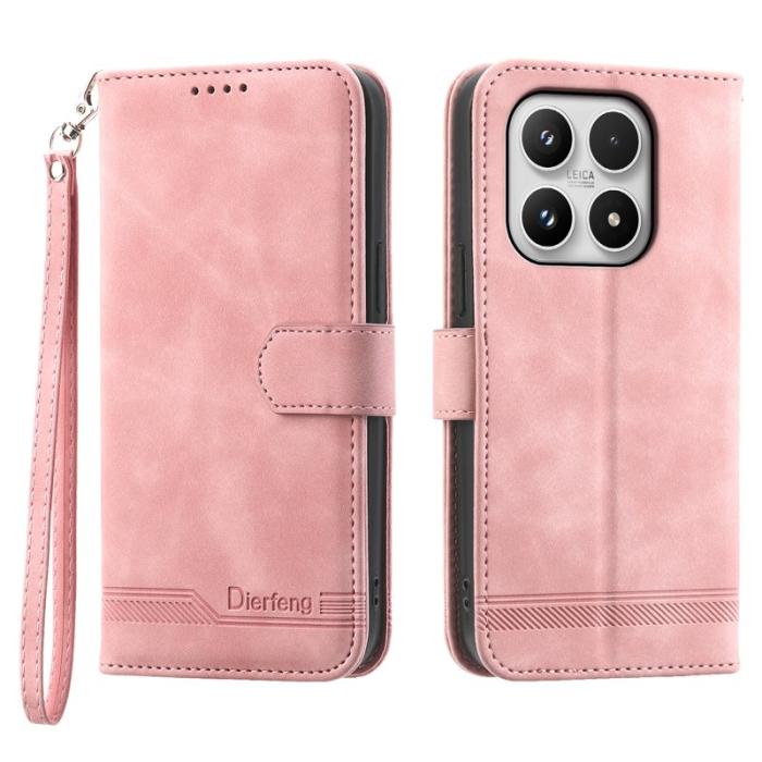 DIERFENG - DIERFENG DF-03 Plånboksfodral för Xiaomi 17 Konstläder - Rosa