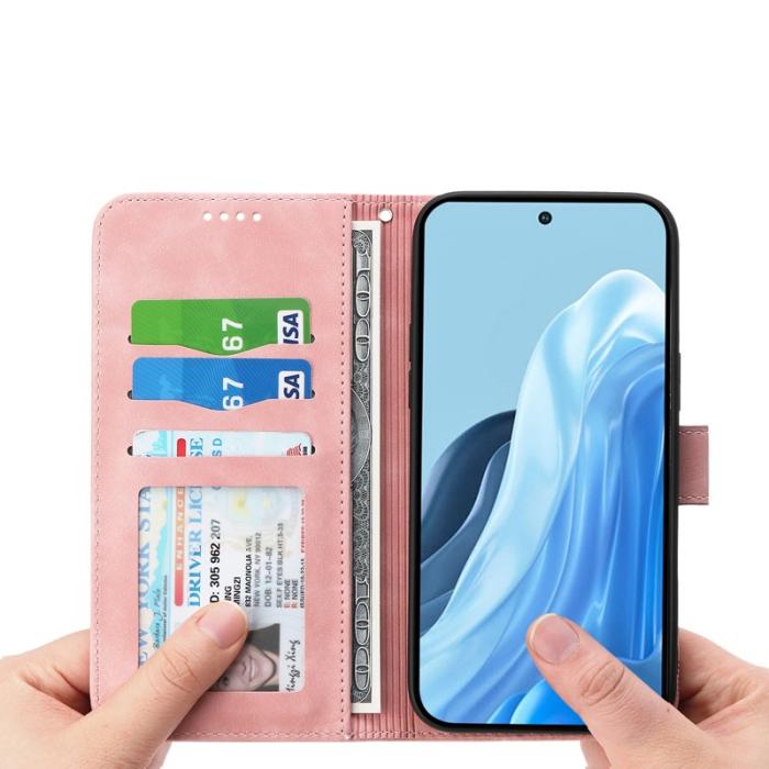 DIERFENG - DIERFENG DF-03 Plånboksfodral för Xiaomi 17 Konstläder - Rosa