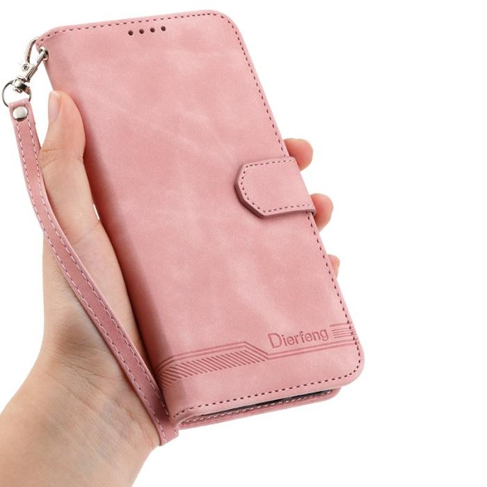 DIERFENG - DIERFENG DF-03 Plånboksfodral för Xiaomi 17 Konstläder - Rosa