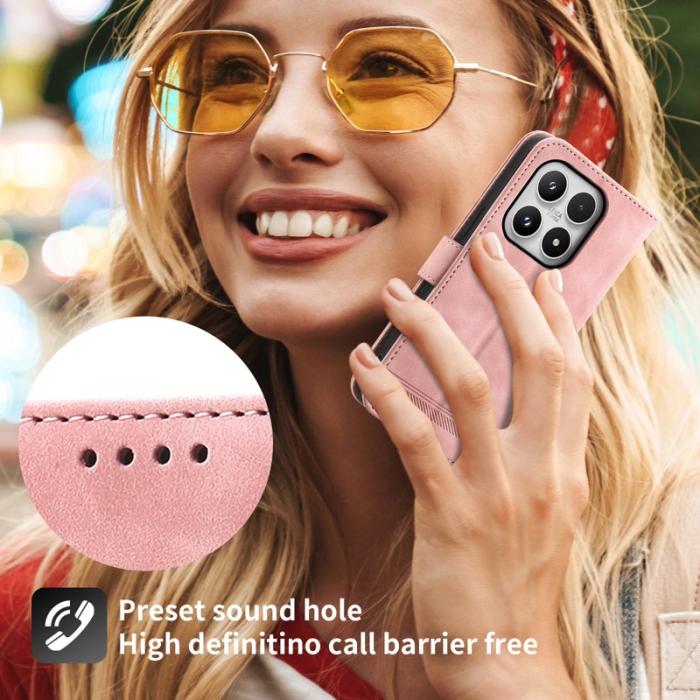 DIERFENG - DIERFENG DF-03 Plånboksfodral för Xiaomi 17 Konstläder - Rosa