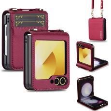 LC.imeeke - LC.IMEEKE f&ouml;r Samsung Galaxy Z Flip7 FE Fodral KonstL&auml;der - R&ouml;d