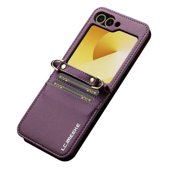 LC.imeeke - LC.IMEEKE för Samsung Galaxy Z Flip7 FE Fodral KonstLäder - Lila