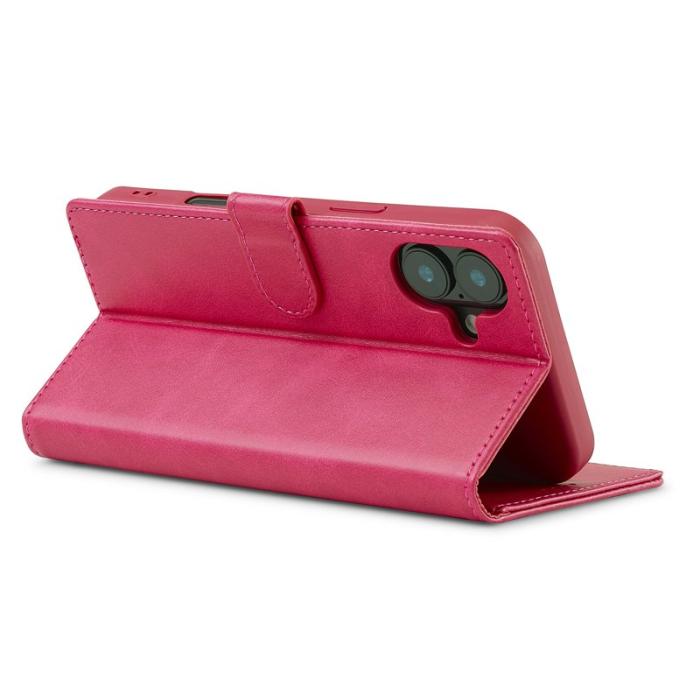 LC.imeeke - LC.IMEEKE iPhone 16 Plus Plånboksfodral Konstläder - Rosa