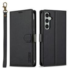 LC.imeeke - LC.IMEEKE L2 Series Samsung Galaxy A17 Pl&aring;nboksfodral Konstl&auml;der - Svart