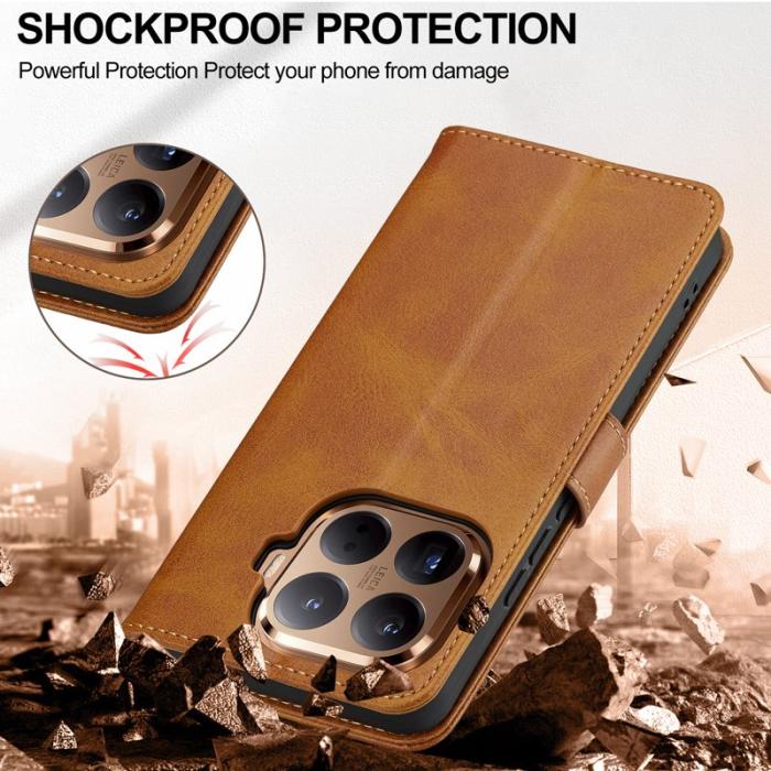 LC.imeeke - LC.IMEEKE Xiaomi 15T Pro Plånboksfodral Konstläder - Gul