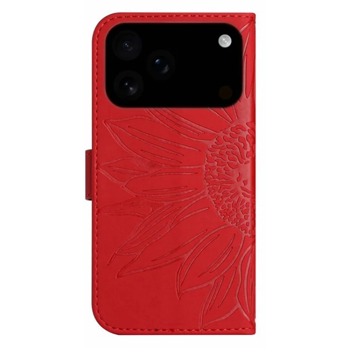 A-One Brand - iPhone 17 Pro Max Plånboksfodral Sunflower Imprint - Röd