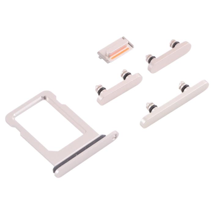 UTGATT1 - iPhone 13 Simkortshållare (Dual) + Sidoknappar - Vit