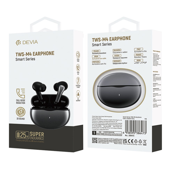 DEIVA - DEIVA TWS Trådlösa Bluetooth Hörlurar In-ear Smart EM412 TWS-M4