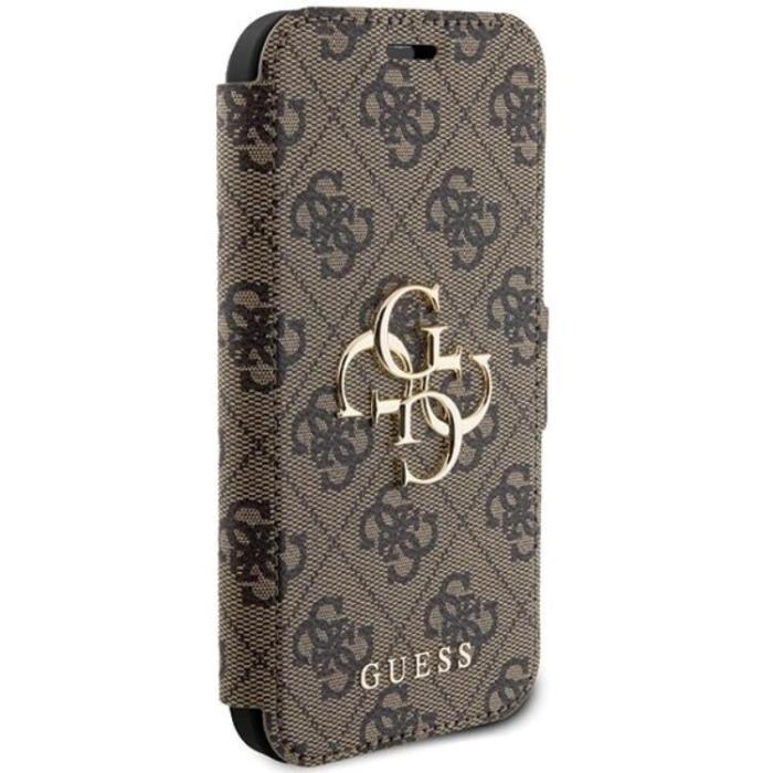 Guess - Guess iPhone 15/14/13 Plånboksfodral Metall Logo - Brun