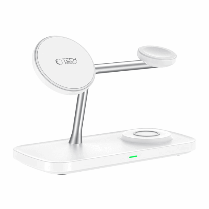 Tech-Protect - 3-in-1 Magsafe Trådlös Laddare iPhone, Apple Watch, AirPods Qi 15W