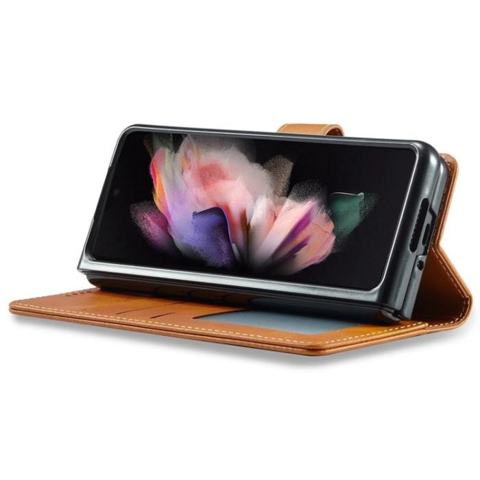 LC.imeeke - LC.IMEEKE Galaxy Z Fold 4 Plånboksfodral Shockproof Magnetic - Ljusbrun