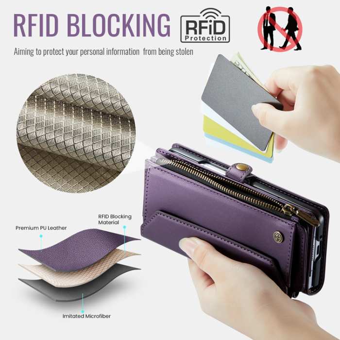 Caseme - CASEME Galaxy Z Fold 7 Plånboksfodral Med Remmar - Lila