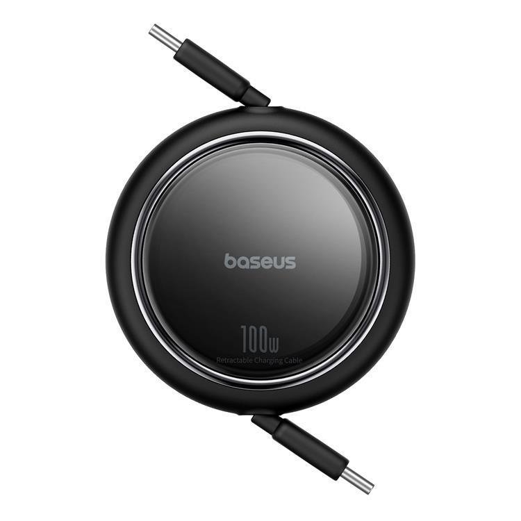 Baseus Retractable Free2Draw Mini USB-C - USB-C 100W 1m - Svart | 3541 | AlltMobil