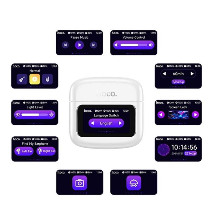 Hoco - Hoco TWS In-Ear Hörlurar Trådlösa med Pekskärm EQ14 - Vit