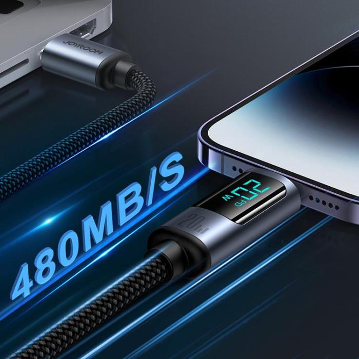 Joyroom - Joyroom USB-C till Lightning kabel 20W med LED display 1.2m