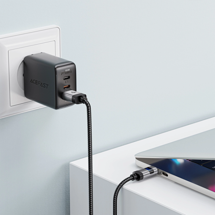 Acefast - Acefast USB-A - USB-C 66W Kabel 1.2m Display 480Mb/s - Svart